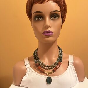 Multi-Color Beaded Statement Necklace